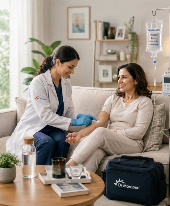 Therapist treating patient's wrist at home